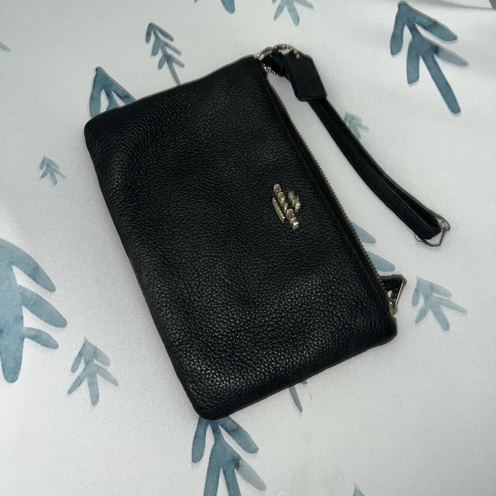 Coach Black Leather Wristlet